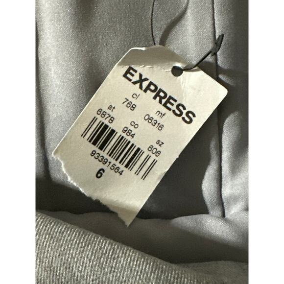 NWT Express Women's Gray White High Waisted Plaid Pattern Pencil Skirt Size 6 - Picture 5 of 5